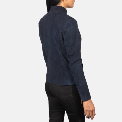 Blue suede jacket women