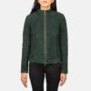 Green suede women jacket