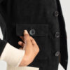 Black Suede women Bomber Jacket