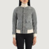 Grey suede jacket for women