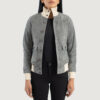 Grey women's varsity bomber jacket