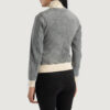 Grey suede jacket for women