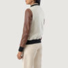 White and brown womens varsity jacket