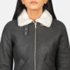 Black and white aviator jacket women