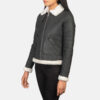 Black and white aviator jacket women