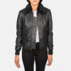 Black women's aviator jacket leather