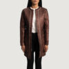 Maroon Dignity Leather Coat