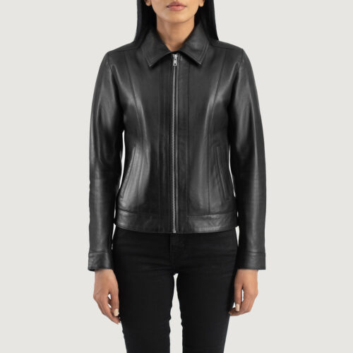 Black biker jacket women