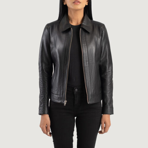 Black biker jacket women