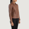 Brown Dignity Classic Collar Leather Jacket