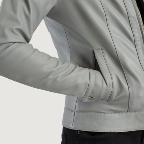 Grey Dignity Classic Collar Leather Jacket