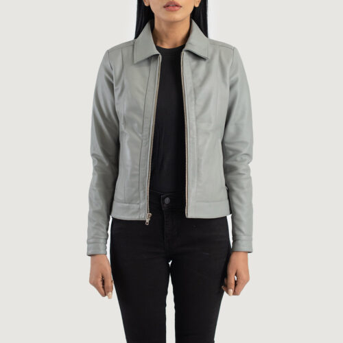 Grey Dignity Classic Collar Leather Jacket