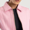 Pink Dignity Classic Collar Leather Jacket