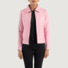 Pink Dignity Classic Collar Leather Jacket