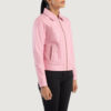 Pink Dignity Classic Collar Leather Jacket