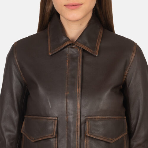 Brown aviator jacket women