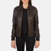 Brown aviator jacket women