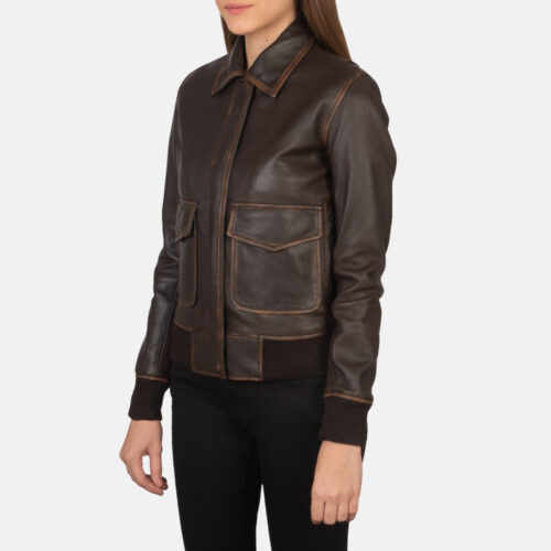 Brown aviator jacket women