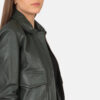 Green bomber jacket for women