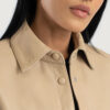 Beige Dignity Leather Shirt Jacket