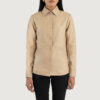 Beige Dignity Leather Shirt Jacket