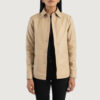 Beige Dignity Leather Shirt Jacket