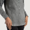 Grey Dignity Suede Leather Shirt Jacket