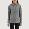 Grey Dignity Suede Leather Shirt Jacket