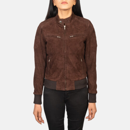 Brown suede jacket women