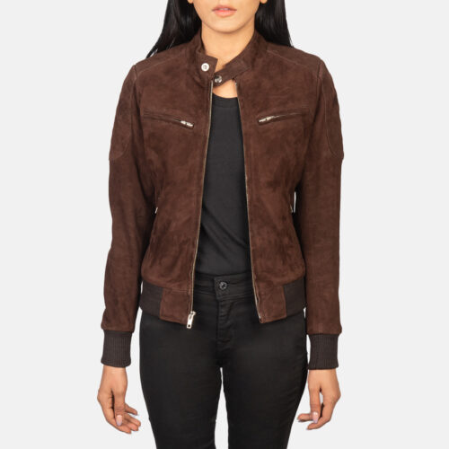 Brown suede jacket women