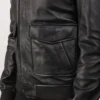 black Coffmen aviator jacket mens-pockets