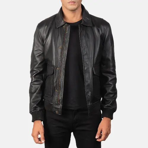 black Coffmen aviator jacket mens