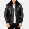 black leather bomber jackets for men