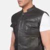 leather vest for men-side