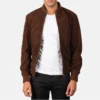 men's black suede bomber jacket