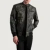 mens brown Dignity leather bomber jacket