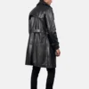 Black Leather Duster Coat for men