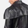 mens leather coat Classic Black Leather