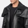 mens leather coat Classic Black Leather