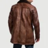 mens leather coat Distressed Leather Fur