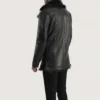 mens leather coat Furcliff Black Leather