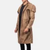 mens leather dress coat Deux Brown Duster