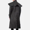 mens leather dress coat Maverick Black Duster back