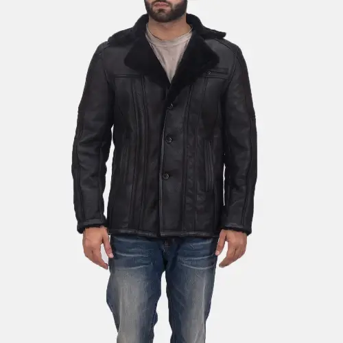 mens winter trench coats Leather Double Face