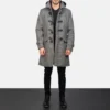 mens wool jackets and coats Grey Wool Hooded Duffle