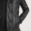 mens leather coat Furcliff Black Leather