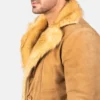 shearling fur coat mens Furlong Beige Suede Leather top