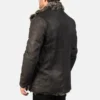 shearling fur coat mens Brown Leather Bomber Jacket