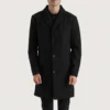 wool mens coats and jackets Petrillo Black Wool Single Breasted