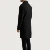 wool mens coats and jackets Petrillo Black Wool Single Breasted